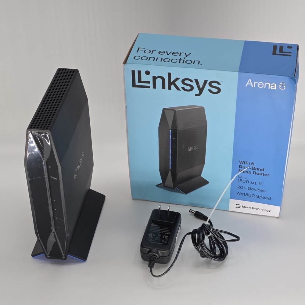 Linksys ARENA 6 AX1800 WIFI 6 Dual-Band Mesh Router E7350 Black In Original Box